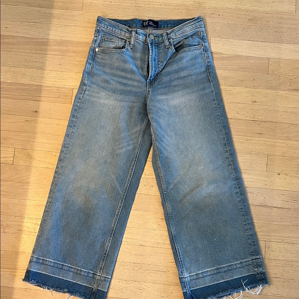 GAP high rise wide leg cropped Jeans stretch sz 6/28R